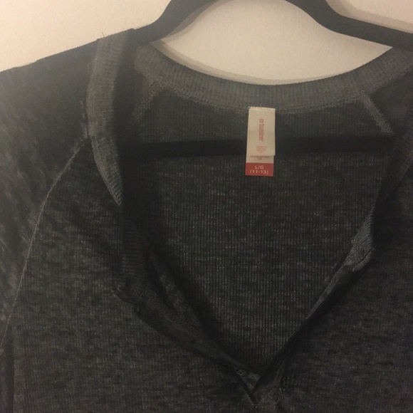 NWOT charcoal gray half sleeve button tee - Picture 2 of 3